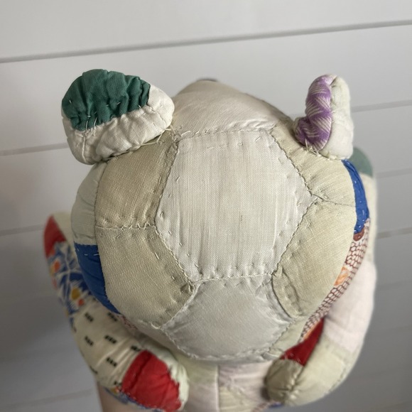 Vintage Handmade Patchwork Quilt Teddy Bear 10" Quilts Unlimited Floral Nursery - Picture 7 of 10